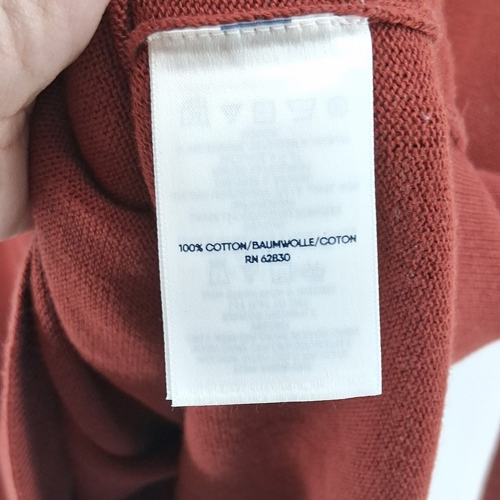 Lands' End Mens V Neck Sweater Cotton Blend Casual Burgundy Large Preppy Fall - Picture 5 of 9